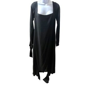 JOVANA Markovik Black Long Sleeve Tie Wrist Square Neck Dress Size 40/10